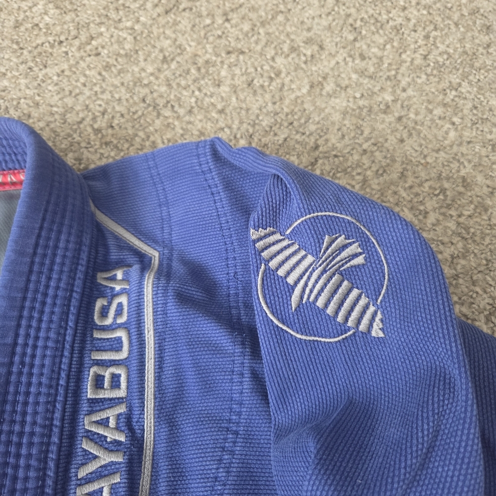 Hayabusa Jiu Jitsu Gi Jacket Kimono Top Adult A3 Blue‎ 350GSM Pearl Weave Cotton - Picture 4 of 13